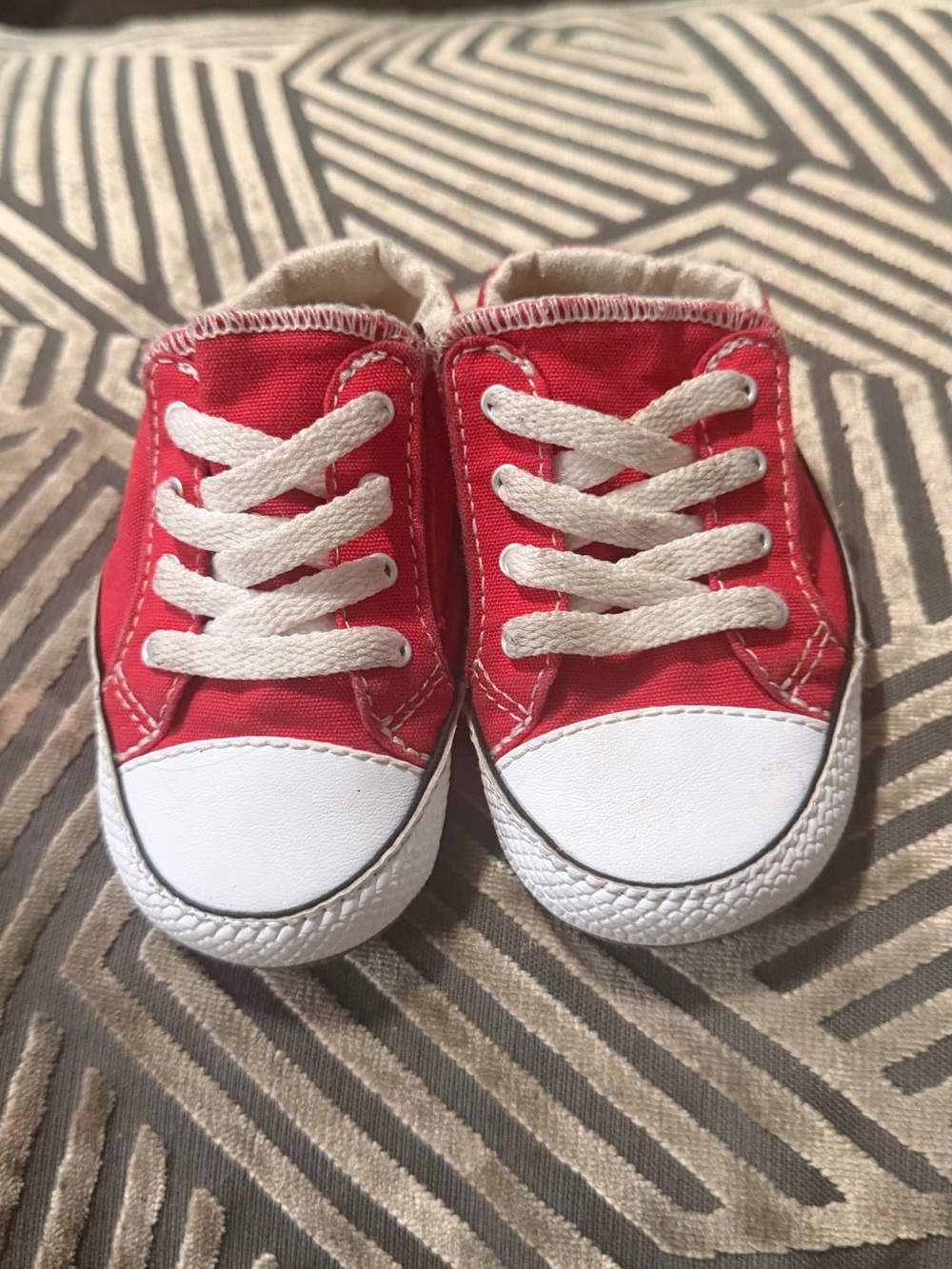 Red Canvas Kids Sneakers with White Toe - Unbranded
